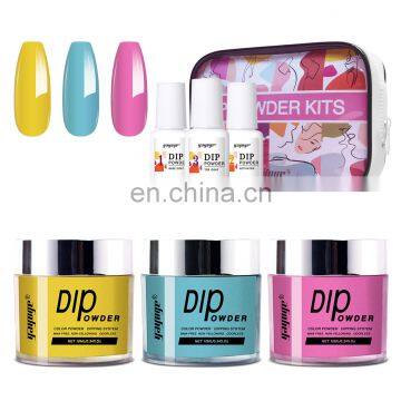 Private Label Bulk 3 Colors Acrylic Dip Powder Nails Dipping Powder Nails System Set photo-2