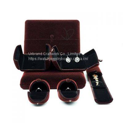 Luxury Square Velvet Jewelry Wedding Ring Box Velvet Jewelry Packaging Box Price