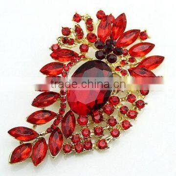 fashion silver gold crystal rhinestone alphabet letter mother's day pins make fabric flower brooches