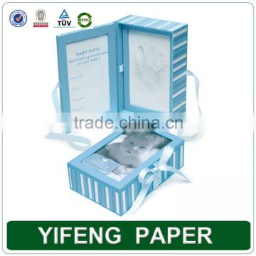 Custom fancy baby clothes cardboard packaging box with PVC window