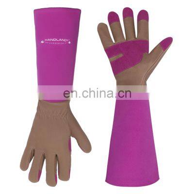 HANDLANDY high dexterity durable working gloves long sleeve gardening gloves women gardening