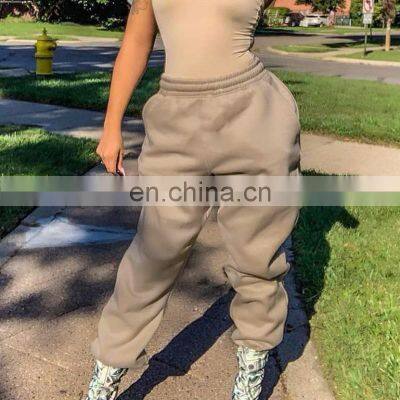 Europe and the United States 2021 Foreign Trade Hot Style Women's Clothing New Trend Basic Earth Color Casual Trousers Trousers photo-4