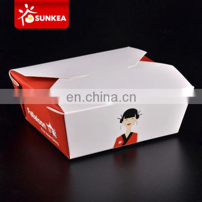 Disposable paper lunch takeaway food box design