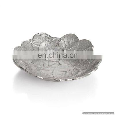 silver round decorative bowl