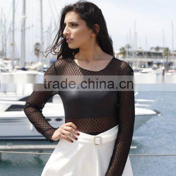 Fashion Woman Body With Mesh/Ladies' Blouses & Tops