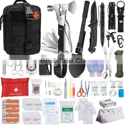 232 pcs Professional Survival GearTactical First Aid Kit Bag SOS Emergency Survival Gear Bag Outdoor Survival Kit