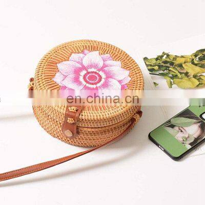 Printing Flower Rattan Bag Style Bohemian Bali Handbag Beach Bag Straw WOven Hottest 2022 Wholesale photo-2