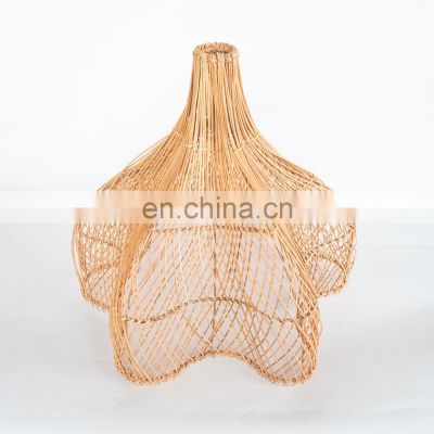 Indoor Decoration Rattan Lamp Shade Hanging Pendant Light Wicker Woven Lamp Light Shade Vietnam Manufacturer