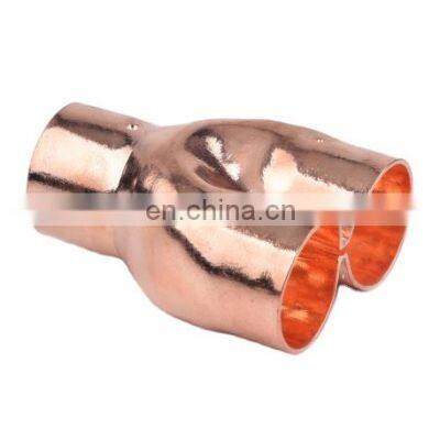 Refrigeration Parts Copper Pipe fitting Distribute Connector CXC Copper Pipes Fittings Tube