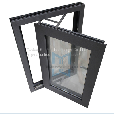Aluminum Casement Window Thermal Broken Impact Resistant Double Glazed Tempered Glass Swing Windows photo-2