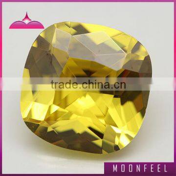 high quality golden square cut CZ gemstone