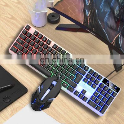 Low MOQ High quality ergonomics cheap wholesale free-sample mixing Led computer desktop Standard gaming keyboard and mouse combo