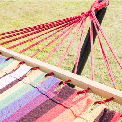 Red and Blue Color Ready to Ship Outdoor Hammock Chair With Stand photo-5