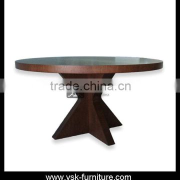 DT-012 Round Shape Wooden Dining Table Designs