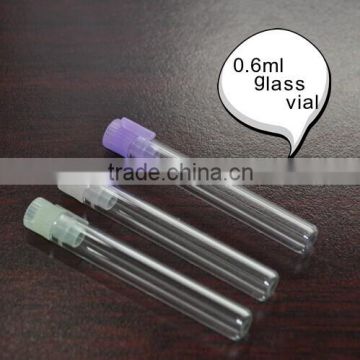 0.6ml sample vial perfume sample vials with plastic plug,glass testing vial