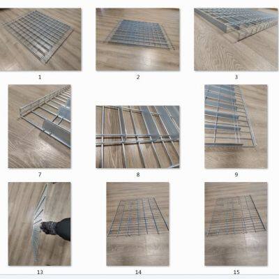 Warehouse Standard Size Flare Waterfall Welded Galvanized Steel Metal Storage Wire Mesh Decking for Pallet Racking photo-4