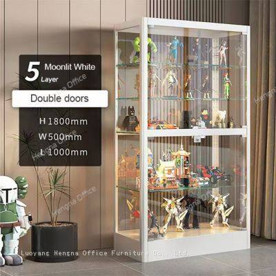 Estantería de exhibición de alta calidad con candados de calidad en color blanco lunar con 5 capas para mostrar certificados y premios photo-2