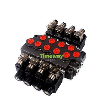 Hydraulic Parts High Working Pressure SD5 Electric Hydraulic 4 Lever Solenoid Control Valve 1 Year Warranty