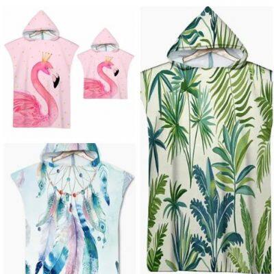 Microfiber Printed Adult Towel Poncho