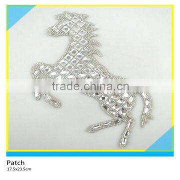 Heat Transfer Diamond Decals Hotfix Glass Stone Horse Design Patch 17.5x23.5cm