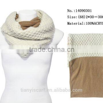 wholesaler ladies scarves winter warm acrylic knitting infinity loop scarf