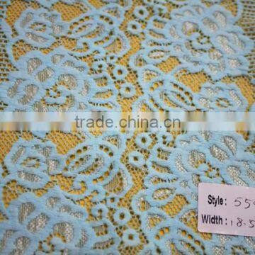 french blue big flower chemical lace fabric for lady underwear