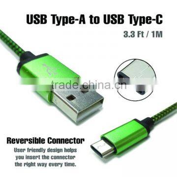 Nylon Colorful 2.0 C Type Connector USB Cable Pigtail