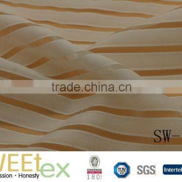 2017 hot selling spring women clothes polyester organza stripe jacquard fabric