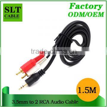 SLT High Quality 3.5mm to 2 RCA Auxiliary Stereo Audio Cable