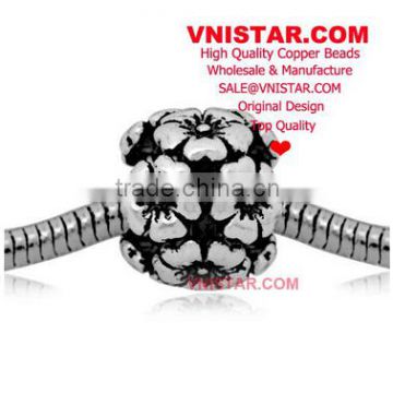 Vnistar Lead Free & Nickel Free & Cadmium Free European copper alloy beads, flower blossoms shape beads for bracelet CEB001