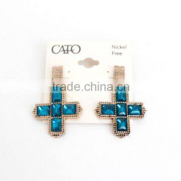 cross shape stud earring