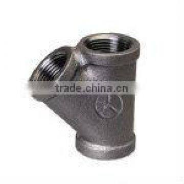 galvanized black 165 banded beaded 45 degree Lateral Y BranchesMalleable cast iron pipe fittings