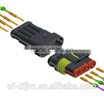 4 pin plastic male and female wire to wire waterproof automotive wire harness connectors