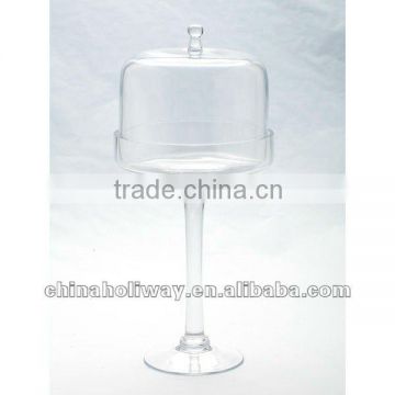 Middle pedestal cake dome glass, clear bell jar glass