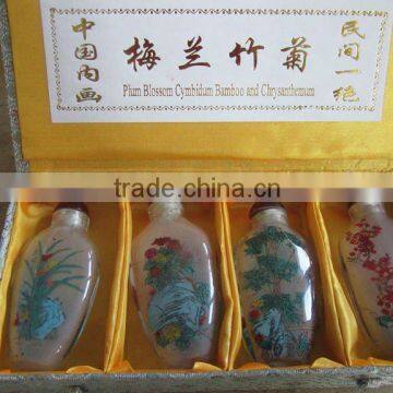 Chinese Traditional snuff box c/w Plum blossom cymbidum bambooand chrysantheum