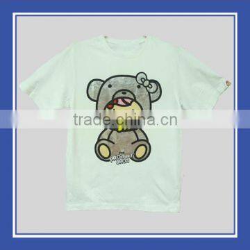 New Design Products Bros Baby Rinne Costume Play Mouse Cotton Silver Printed Summer Short Sleeve White Tee