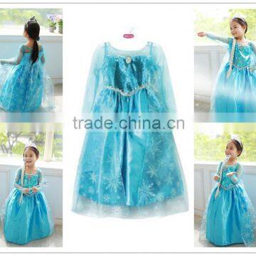 Princess Girl Kids Queen Elsa Cosplay Frozen Costume Party Fancy Dress wholesales BC247