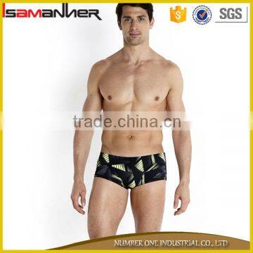 Sexy sport swimming trunk lycra fancy printing swim suit men                        
                                                                                Supplier's Choice