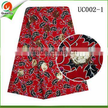 wholesale african wax prints fabric with sequin for ankara batik dresses