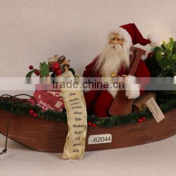 XM-A6025 32 Inch Indoor Lighted Tree Santa Sitting Boat for Christmas Decoration