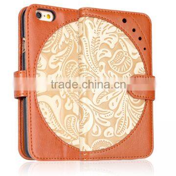 China Classical Landscape Series Wallet Leather Phone Case for IPhone 6 With Card Holder photo-2
