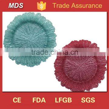 Wedding turquoise lacquer charger plates wholesale pink                        
                                                Quality Choice