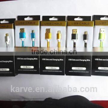 colorful micro usb data transfercable cable usb data and charging wire cable 1.5 meter