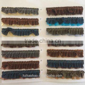 Folded Pleated Satin Trimming for Home Decorative