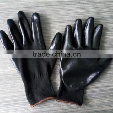 Nitrile coated polyester gloves/fitness gloves