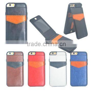 Card Slim PU leather TPU hybrid With Stand Cell Mobile Phone Case for apple iphone 6 6s Plus