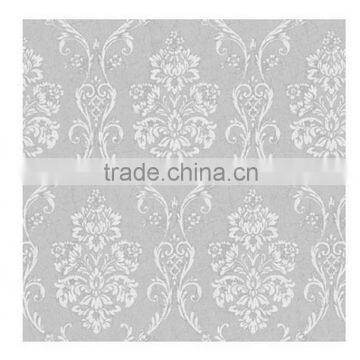 Hot Sale Printed Pvc Coated Wallpaper, Vanilla Yellow Classic Damask Wallcovering for Apartment , Good Wall Covering Corparation photo-3