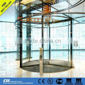 revolving door with safety glass