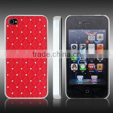 Hard plastic and TPU hybrid case for iPhone 4 4S with bling rhinestone