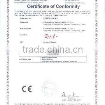 CE certification for basins